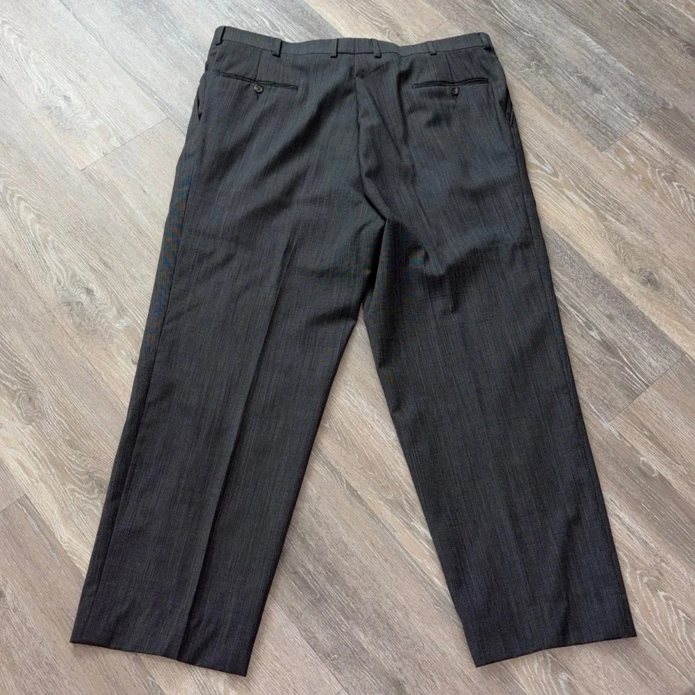 Hart Schaffner Marx Mens Charcoal Gray Pleated Dress Pants 38x30 Trousers